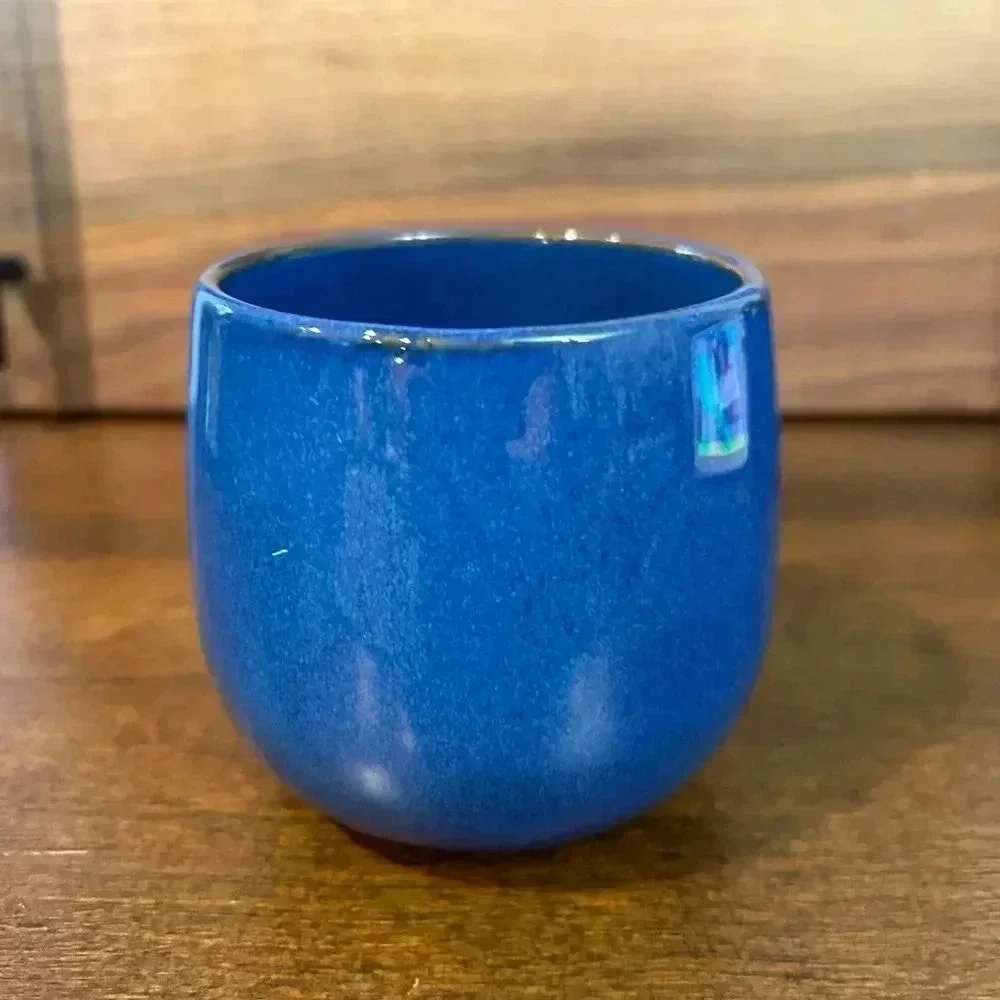 Crate and Barrel Blue Mug Coffee Tea Cup Aaron Probyn Lake 12 Oz Capacity in EUC